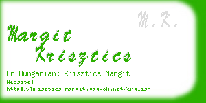 margit krisztics business card